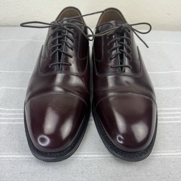 Men’s Johnston And Murphy Melton Cap Toe Dress Shoe Burgundy Calfskin Leather 8D main image 6
